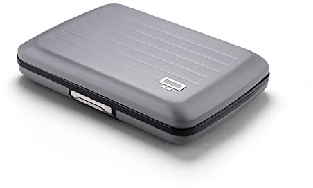 ÖGON -DESIGNS- Aluminium Kartenetui mit Metallverschluss, RFID-Schutz vor Betrug und Entmagnetisierung, Kompakte Geldbörse, Modell Smart Case Oslo