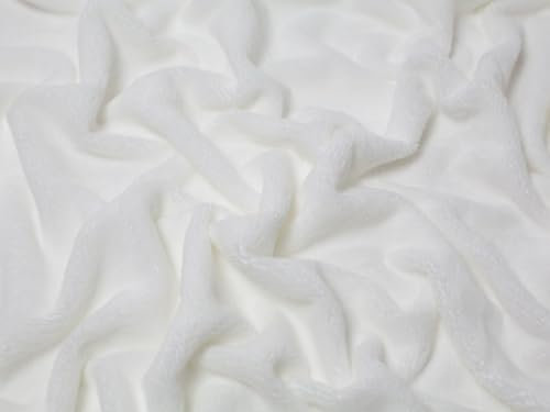 Tela de terciopelo de bambú, color blanco, por metro