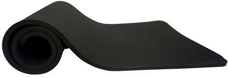 Gymnastikmatte Comfort rutschfest NBR in verschiedenen Farben inkl. Tragegurt und Tragetasche, rutschfest, 180x60x1,5cm, schwarz