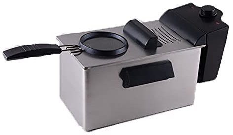 Filtro de freidora de 3L, cesta grande para freír, filtro de aceite para freidora profunda con filtro de olor, apto para lavavajillas, filtro esmaltado de acero inoxidable, freidora con calor Ins