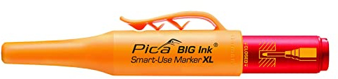 Pica BIG Ink rot 170/40 I Smart-Use permanent Tieflochmarker XL I kräftige Markierungen I ideal für glatte & trockene Oberflächen I mit XL Tintenvorrat I Ein-Hand-Bedienung I mit Köcherschoner
