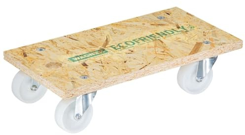 WAGNER Transportroller Transporthilfe 1630 I Möbelroller aus OSB I 57,5 x 300 x 12 cm, Tragkraft 400 kg I Schwerlastrollbrett I Umzugsroller für Möbel I Lastenroller Aufhängeloch I FSC® I Made in DE