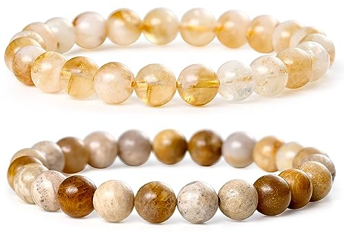 Bivei 7 Chakra Armband Echte Steine, Edelstein Armband Damen,Kristall Naturstein Yoga (Citrin)