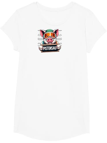 Pistensau Apres Ski Lustig Skifahren T-Shirt