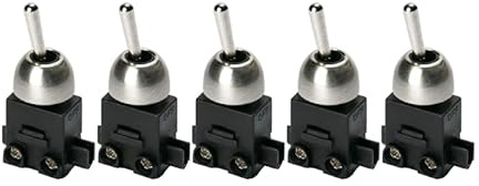 ORION LIGHTSTYLE 5x Interruptor Incorporado Interruptor de Palanca Paquete de 5 ON/OFF Encendido/Apagado 250V Luces 1-Pin 2(1) A LS-2 Oro Plata Lámparas Antiguas Lámparas de Mesa Lámparas de Pared (A