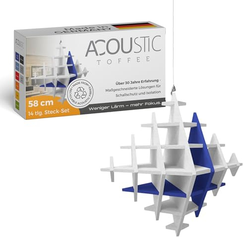 platino24 „CUBO“ 3D-Akustik-Objekt Würfel für optimale Raumakustik I Schallabsorber für Decke in innovativem Design I Größe: 58 cm I Recyclebares & anhaltendes Absorber-Element