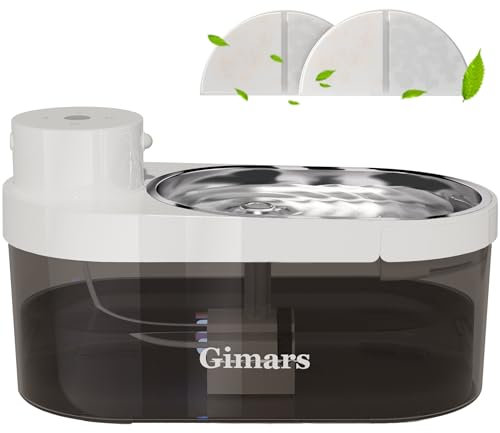 Gimars 4L Fuente para Gatos Sin Cable: 5000 mAh, Bebedero Gatos con Sensor de Movimiento, Automático Dispensador de Agua Inalámbrico con Batería Recargable, Bomba Ultra Silenciosa, 2 Filtros