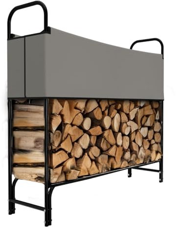 GARMIO® Kaminholzregal Metall 130x30x117cm Brennholzregal Stahlrahmen Kaminholzunterstand mit Abdeckung Stapelhilfe für Indoor und Outdoor pulverbeschichtet
