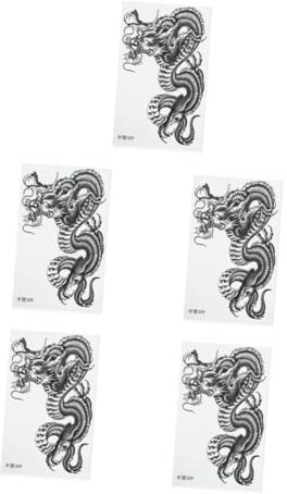 Beaupretty 5 Pièces autocollant de bras tatouage chinois temporaire tatouage temporaire de dragon sur le dos autocollant temporaire dragon noir autocollant étanche dragon noir autocollants