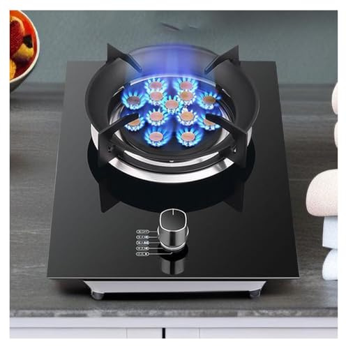 Réchaud À Gaz Portable 1 Brûleur, 5,2 KW - Grand Feu À 13 Cavités, Réchaud Autoportant En Verre Noir For Camping En Plein Air, Avec Protection Contre Les Flammes(LPG)