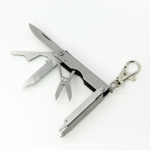 Multitool Mini Key Tool 6 in 1 Taschenmesser Schlüsselanhänger Edelstahl