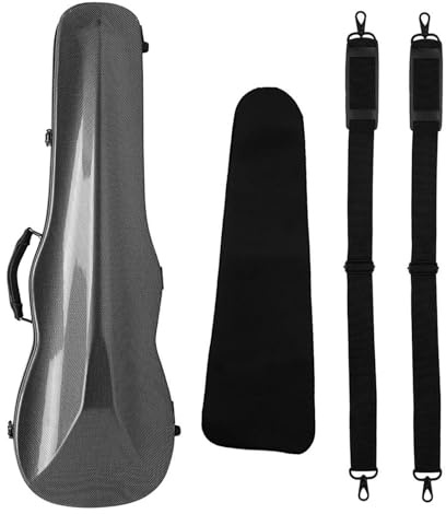 Geigenkasten 4/4 Violine Dreieck Fall Carbon Faser Violine Fall Ultraleichte Violine Koffer Tasche(Black)