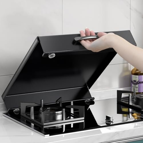 Support de Plaque de Cuisson à Induction en Acier Carbone, Planche à découper de comptoir, Plaque de Cuisson Noire, Plaque de recouvrement Multifonction, antirouille et Robuste(35x48x9cm)
