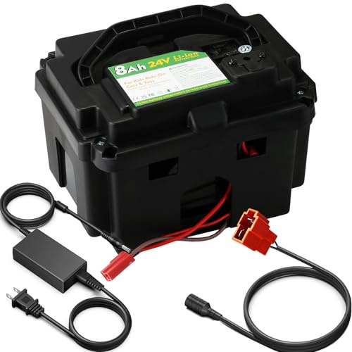 CHUNCAIL 24V 8Ah Batería de litio de repuesto para vehículos infantiles, compatible con BRP CAN-AM Maverick X3, Land Rover, Mercedes-Benz G63, con adaptador y cargador