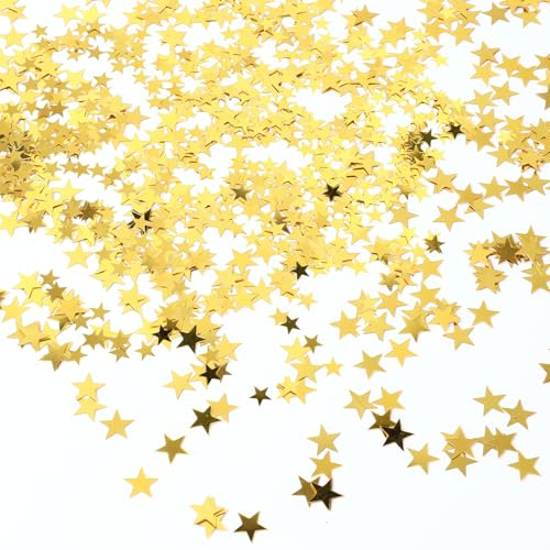 Glitzer Streudeko Sterne,Streudeko Weihnachten Konfetti,Goldene Sterne Glitzersterne,Silvester Deko Pailletten Stern Tischdeko für Geburtstag Hochzeit,Silvester