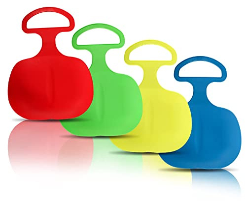 4 Stück Schneeschlittenbrett, Schlitten für Kinder, Schlittenfahren Kinder für Kid zum Porutschen & Schlittenfahren (J)