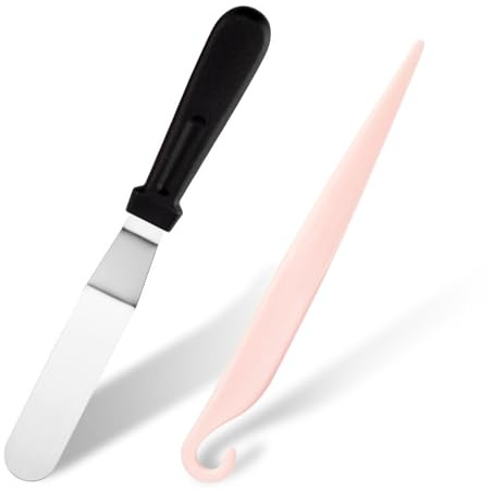 Vexorlian Palette Knife Cake Decorating Tool Set – Stainless Steel 6-inch Spatula for Smoothing Icing and Pastries + 1 Cake Lifter