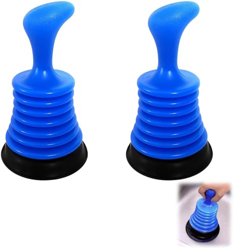 DtgEcd 2 Pack Plunger Sink Unblocker, Toilet Plunger for Unblocking, Sink Plungers for Unblocking, Efficient Clog Removal, Blue Plunger, Durable Design