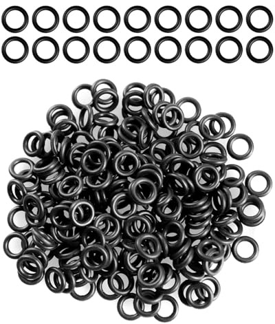 LEEQBCR 200 Stück Premium Gummiringe Schwarz, Rubber-O-Rings für alle 2BA-Gewinde, Dartpfeile Zubehör
