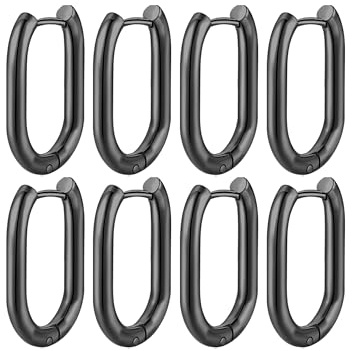 Mochity 4 Paar Ovale Ohrringe Gold Damen, Hypoallergene Geometrische Ohrringe, 16-25mm Creolen Kreolen silber, Schmuck Damen Geschenk Frauen