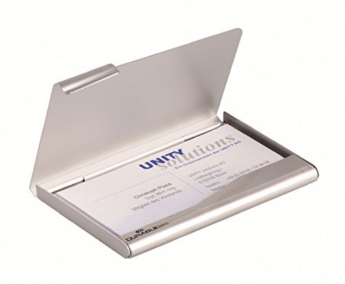 Durable Visitenkartenspender Business Card Box 1 Stück silber, 241523