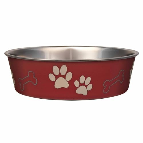 Loving Pets Bella Hundenapf aus Edelstahl, rutschfest, spülmaschinenfest, bakterienbeständig, metallisch, metallisch, für Haustiere, Größe XL (1,8 Liter) | Spülmaschinenfest, rutschfeste Gummiunterseite, Edelstahl-Innenseite, bakterienresistent, für große Hunde
