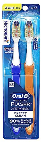Oral-B, Pro-Health, Pulsar Battery Powered Toothbrush, Medium, 1 x 2 Pack