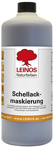 LEINOS 955 Schellackmaskierung 1,0 l Farbe zum Absperren von mit Schadstoffen wie PCB, PCP/Lindan oder DDT Belasteten Untergründen, nur im Innenbereich
