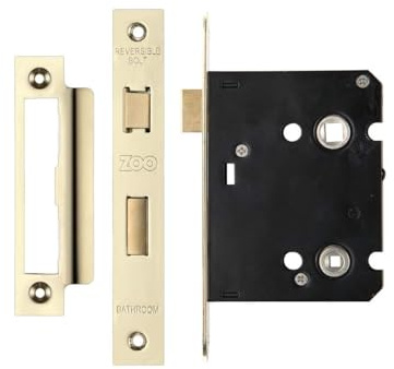 ZBC75PVD 75mm Mortice Bathroom Lock Polished Brass