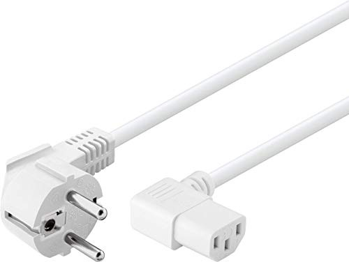 Goobay 96043 Câble d'alimentation coudé pour appareils froids tel que PC, Moniteur, Onduleur (fiche de sécurité selon IEC 320 C13) 1,50m blanc