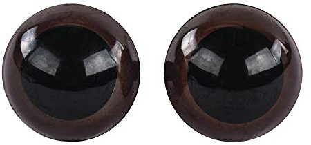 Rayher Für jeden Hobbybastler: 18mm große, dunkelbraune Plastik-Tieraugen zum Stecken; Packung: 3 Paar