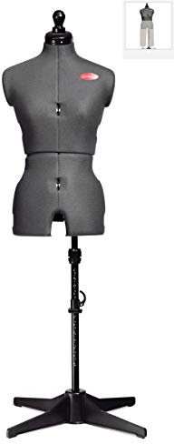 Prym 610255 Prymadonna S Schneiderbüste Multi höhenverstellbar – 8-teilig – für Hosen-& Oberteile – individuell einstellbar – Größe Büste für Damenkleidung, metal, grau