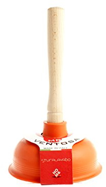 Home Sturalavabo con Ventosa, Legno, Marrone/Arancio, 15x15x26 cm
