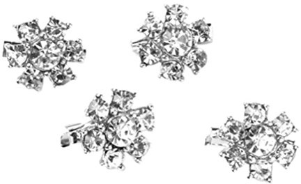 Winomo Delicati affascinante Mini strass fiore Pin spilla clip - 4 pezzi