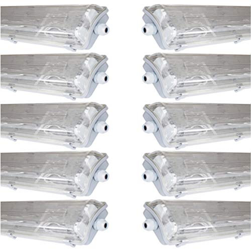 pureled SET 10x LED Feuchtraumleuchte Wannenleuchte IP65 20x T8 LED 60cm 9W 6000K G13 Bürolampe (10x kaltweiß)