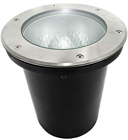 Faro calpestabile LED E27 spot 35W incasso terreno giardino IP65 230V foro 19cm