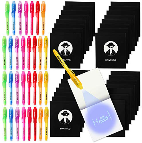 BONNYCO Boligrafo Tinta Invisible y Libreta Pack de 32, Ideal como Regalos Cumpleaños Niños Colegio. Detalles Cumpleaños Niños, Relleno Piñata. Regalos Alumnos Primaria para Comunion y Boda