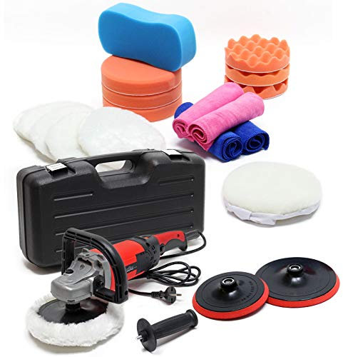 Set de pulidora 26 piezas 1500W 3000 rpm Máquina de pulir con 6 velocidades Lijadora Pulir Encerar