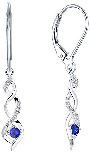 JO WISDOM Damen hängende ohrringe Unendlichkeit infinity silber 925 mit 3A Zirkonia Kristall,Schmuck für Frauen