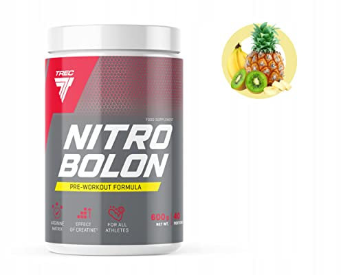 Trec Nutrition Nitrobolon 1er pack x 600g – Pre Workout Formula - Kreatin - Taurin - Arginin - Glutamin - Citrullin - Ergänzung mit Aminosäuren (Tropical)