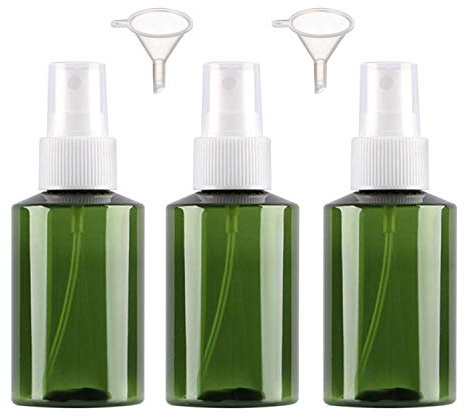 3Pcs, 150ml Plastic Spray Bottles - Alledomain Empty Refillable Fine Mist Travel Atomiser Sprayers Plastic Bottles Set Liquid Containers with 2 Funnels - Ideal for Makeup Remover Cosmetic Beauty Care