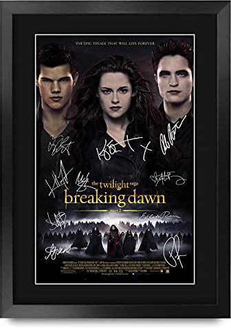 HWC Trading FR A3 Twilight 5 Breaking Dawn Part 2 Kristen Stewart, Robert Pattinson Gifts gedrucktes Poster, signiertes Autogrammbild für Film-Fans, A3, gerahmt