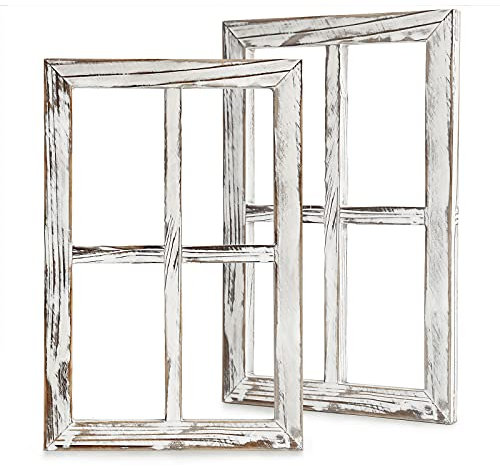 BESTOOL Cornici per cornici rustiche per cornici da parete - Decorazioni per la casa o per esterni, non per foto, 2 pezzi (40 x 28 cm) (bianco)