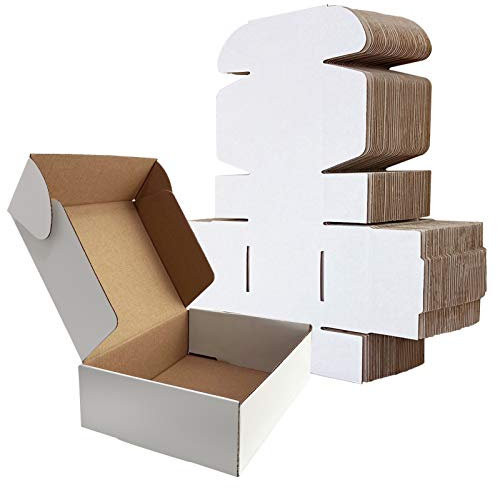 RLAVBL 25 Stück weiße Versandkartons mit den Maßen 17,8 x 12,7 x 5,1 cm für den Versand von kleinen Gegenständen, Spielzeug und kleinen Geschenken