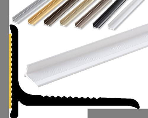 (12,49EUR/m) NALine Abschlussprofil Wand | 22 x 15 x 1000 mm | weiß Pulverbeschichtet | Innenwinkel | Bodentiefe Fenster Balkon Abschluss | Sockelprofil | Wandabschlussleiste