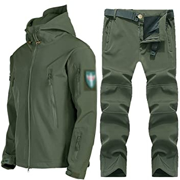 Sports de plein air Combinaison de ski pour homme, hiver confortable respirant en polaire chaude et douce avec veste et pantalon de ski, pour la randonnée, la pêche, coupe-vent, combinaison de neige 2
