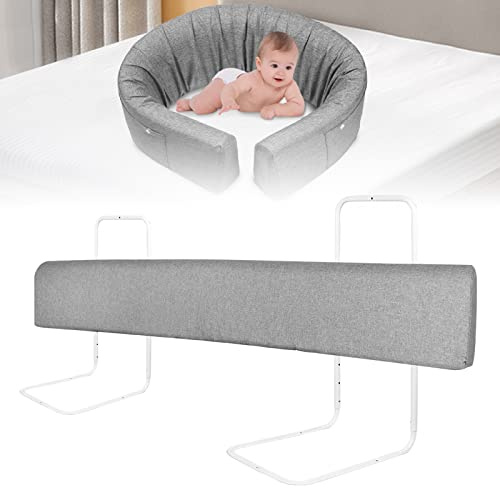 YARDIN Bettgitter Kinderbettgitter Bettschutzgitter Schutzgitter Bett Rausfallschutz Bett Bed Rail Bettkantenschutz, Höhenverstellbar Form Einstellbar für Kleinkinder und Baby (Grau, 150cm)