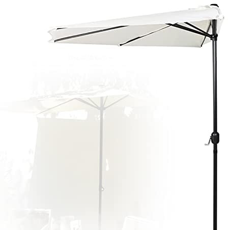 XIAOYUE Demi-Parasol de Balcon Ø 250 cm, Parasol de Jardin d'extérieur, Protection UV Étanche, 5 Baleines, pour Exterieur Terrasse Balcon Marché