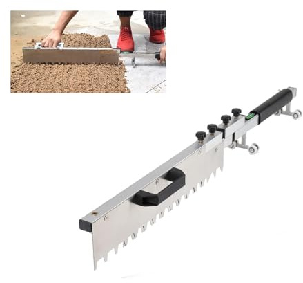 WEBCAB Tile Tools Square Notch Trowel Wall Tile Trowel Masonry Hand Tile Trowel with Spirit Level and Casters Double Handle Foldable Notched Trowel for Large Tiles Flooring & Tiling Masonry 41-81cm