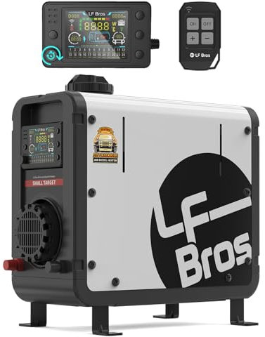 LF Bros Standheizung Diesel 12V/24V/220V-240V–Dieselheizung 5 kW mit Timer, LCD-Display & Fernbedienung – Schnelles Aufheizen, Diesel-Lufterhitzer für Garage, Camping, Wohnmobil
